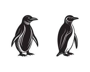 Naklejka premium Silhouette a penguin bird