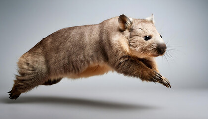 Obraz premium Joyful Jumping Wombat