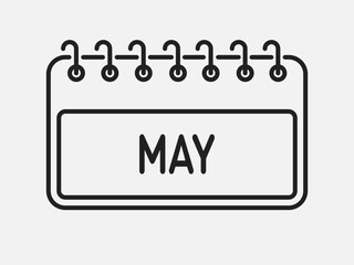 Vector template icon page calendar, month May