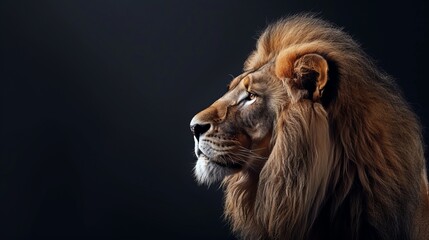 Naklejka premium A majestic lion, symbol of strength and courage