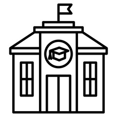 public service icon black line and black glyph