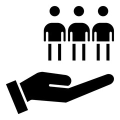 public service icon black line and black glyph