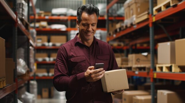 The man holding package