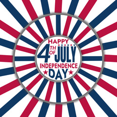 happy 4 th of July ,Independence day celebration background, poster, banner, social media post, wallpaper vector design template