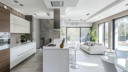 Fototapeta premium kitchen interior of a modern house apartment