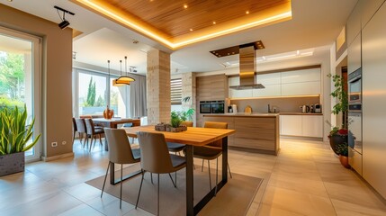 Fototapeta premium kitchen interior of a modern house apartment