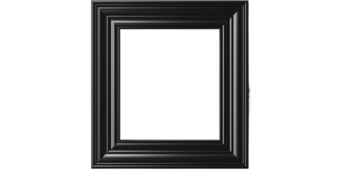 black picture frame with transparent background