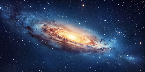 Space galaxy wallpaper, background, Blue sky and stars.  © ceren