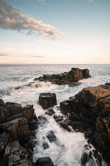 Dramatic Waves Crashing on The Rock