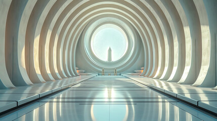 Naklejka premium Futuristic Space Station Command Center Interior