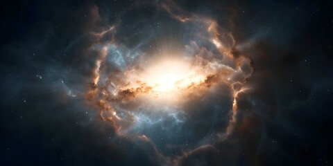 Fototapeta premium Explore abstract cosmic landscapes in an interstellar voyage through space and time. Concept Abstract Art, Cosmic Landscapes, Interstellar Voyage, Space and Time, Exploration