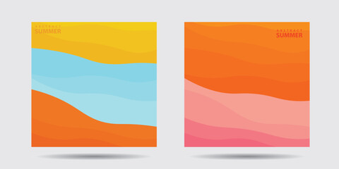 Obraz premium Abstract background design with summer color theme, with wavy patterns,Abstract summer wave background,