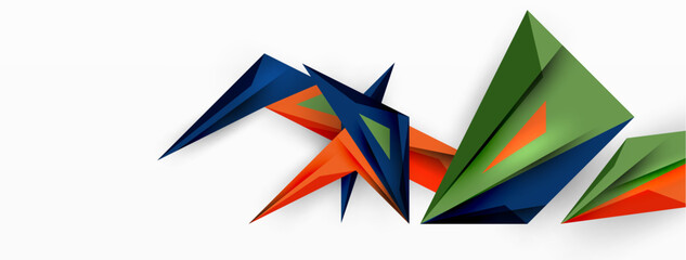 Minimal geometric abstract background. Low poly dynamic triangle design. Trendy techno business template for wallpaper, banner, background or landing