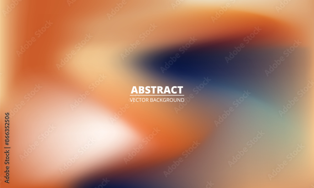 Poster bright orange and dark blue holographic background. abstract apricot liquid gradient creative banner