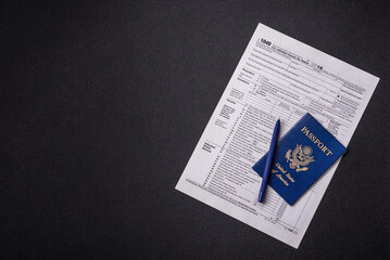 Fill out US tax form 1040 for verification and refund