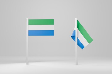 Sierra Leone Flag 3d Illustration Stock Image	