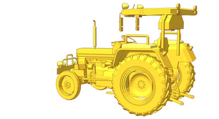 tractor graphic sketch 3d illustration