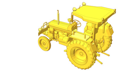 tractor graphic sketch 3d illustration