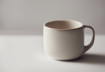 Obraz premium minimal design of ceramic mug, mockup of beautiful handmade ceramic on white background 