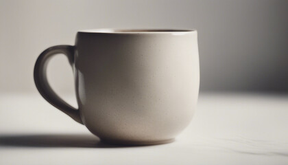 Obraz premium minimal design of ceramic mug, mockup of beautiful handmade ceramic on white background 