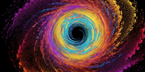 A vibrant, colorful spiral resembling a galaxy or vortex. Ideal for projects related to space, energy, science fiction, or abstract art.
