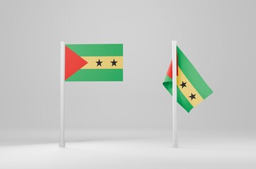 Sao Tome and Príncipe Flag 3d Illustration Stock Image	