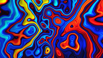 Generative AI image of liquid background, liquid painting abstract texture, mixture of bright acrylic colors