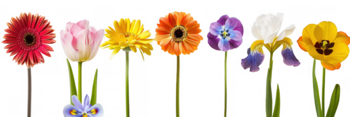 Row of Colorful Flowers