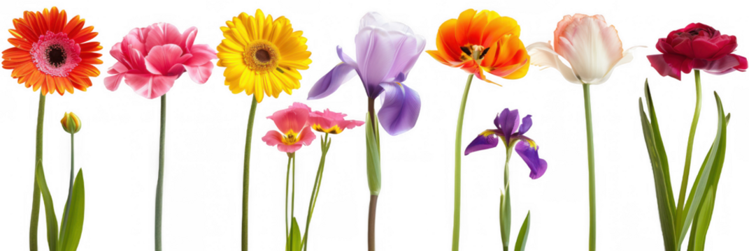 Row of Colorful Flowers