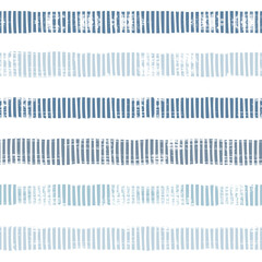Stripes pattern, summer blue striped seamless vector background, ethnic stitched strokes. tai dye stripes, watercolor paintbrush lines