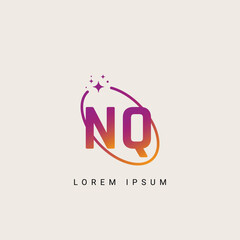 Creative minimal NQ QN letter business logo initial based Monogram icon vector