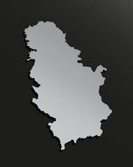 Vector map Serbia silver material, Europe country