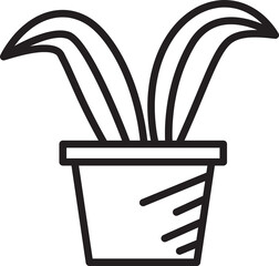 Houseplant Icon Line Art