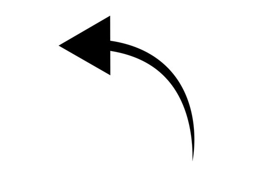 Icono negro de flecha para retroceder