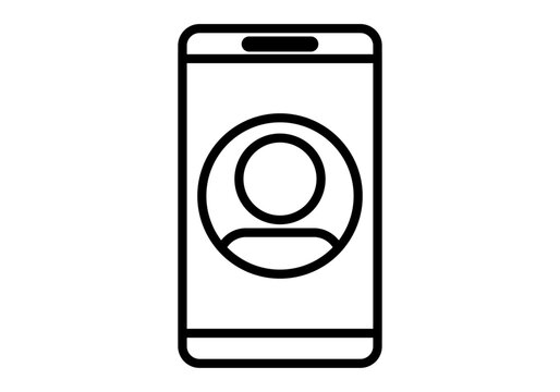 Icono negro de smartphone o tel&eacute;fono m&oacute;vil con agenda de contactos