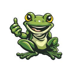 Obraz premium Mascot logo frog white background