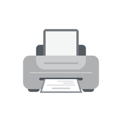 Printer icon in flat style. Office machine vector illustration on isolated background. Printout sign business concept.