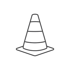 Traffic cone icon in flat style. Safety obstacle vector illustration on isolated background. Construction barrier sign business concept.