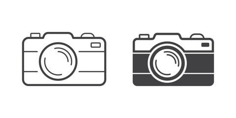 Camera icon in flat style. Photography vector illustration on isolated background. Photo sign business concept.