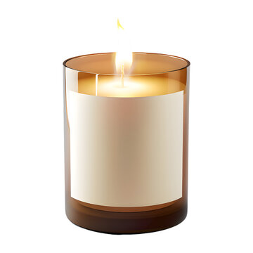 Candle mockup isolated on transparent background
