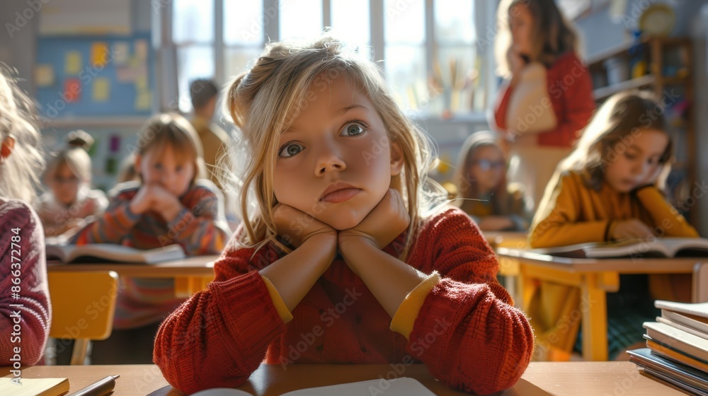 Poster the girl in classroom