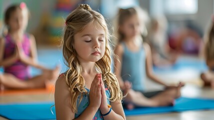 Mindful Yoga Class for Children Engaging Educational Activity Promoting Wellness and Balance