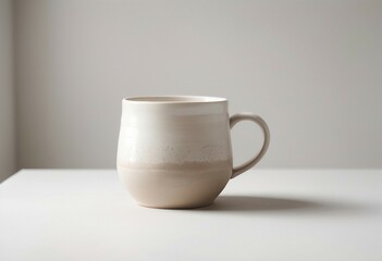 minimal design of ceramic mug, mockup of beautiful handmade ceramic on white background
