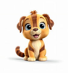 Fototapeta premium An adorable cartoon cheetah cub with bright eyes and a friendly smile, perfect for children's books, educational materials, or playful designs.