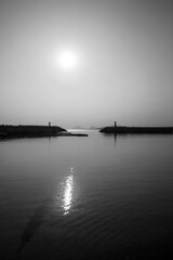 제주도, 남원항, 포구, 바다, 새벽, 등대