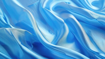 Obraz premium Azure blue silk fabric resembling a clear sky texture and background