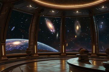 The Kryptonian observatory with a view of distant galaxies
