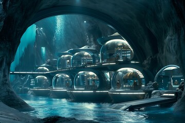 The Kryptonian oceanic research facility studying alien sea life