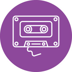 Cassette line circle icon