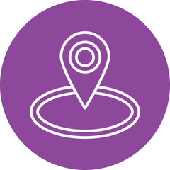 Location line circle icon